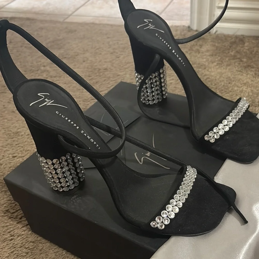 Giuseppe Zanotti Black and Silver Crystal Heels - Picture 3 of 3